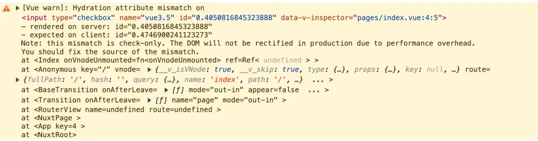 vue warn