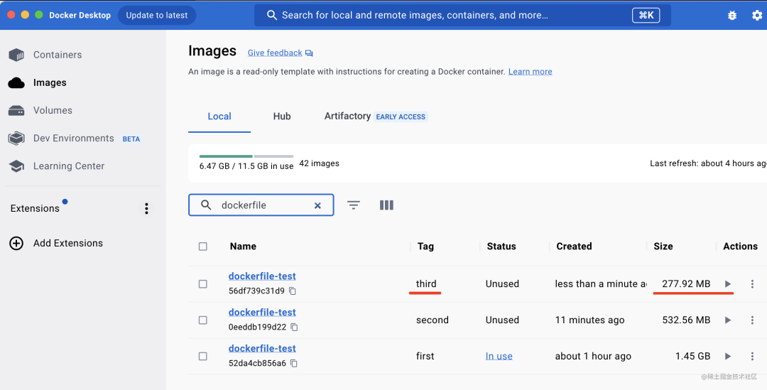 多阶段构建结果