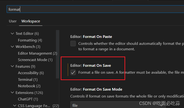 formatOnSave